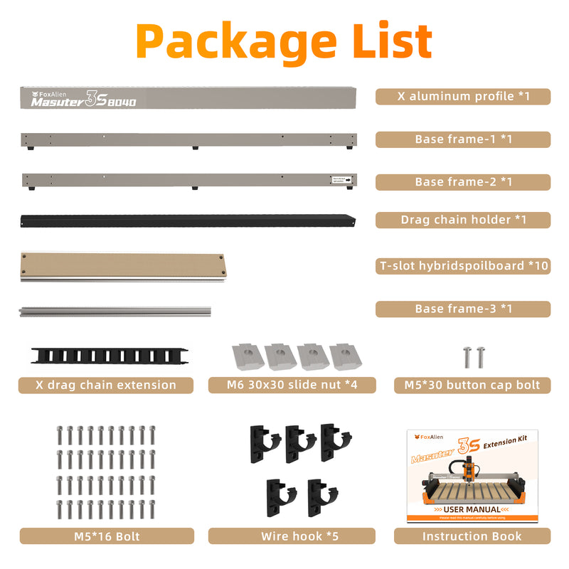 X-Axis Extension Kit 8040 for Masuter 3S