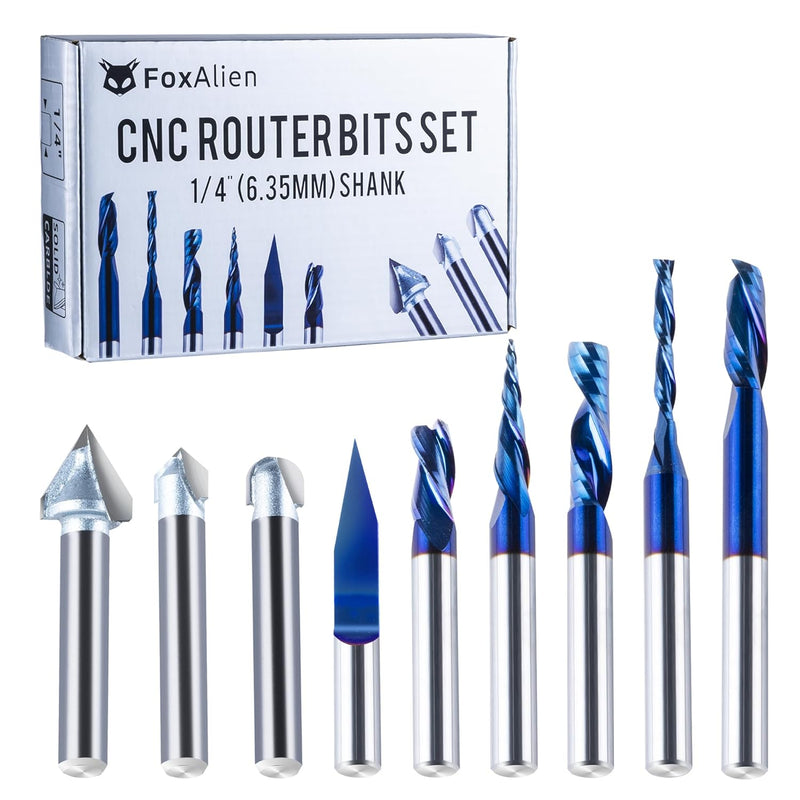 CNC Router Bits 3D Carving Essential Kit | 1/4" Shank