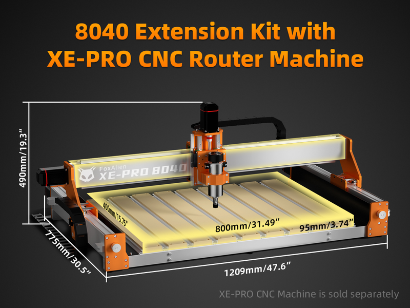 CNC Router Machine XE-PRO with 8040 Extension Bundle Kit